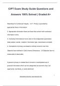 CIPT Exam Study Guide Questions and  Answers 100&percnt; Solved &vert; Graded A&plus;