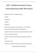CIPT - Certified Information Privacy  Technologist Exam Q&A 100&percnt; Solved