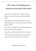 CIPT - Body of Knowledge Exam  Questions and Answers 100&percnt; Solved
