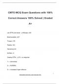 CMTO MCQ Exam Questions with 100&percnt;  Correct Answers 100&percnt; Solved &vert; Graded  A&plus;