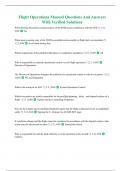 Flight Operations Manual Questions And Answers With Verified Solutions