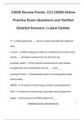 CNOR Review Points&colon; CCI CNOR Online  Practice Exam Questions and Verified  Detailed Answers &vert; Latest Update