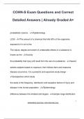 COHN-S Exam Questions and Correct  Detailed Answers &vert; Already Graded A&plus;