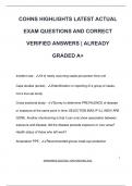 COHNS EXAM PACKAGE DEAL QUESTIONS AND VERIFIED DETAILED ANSWERS &vert; 100&percnt; GUARANTEED PASS &vert; ALREADY GRADED A&plus;