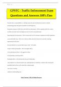 GPSTC - Traffic Enforcement Exam Questions and Answers 100&percnt; Pass