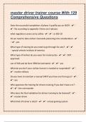 master driver trainer course With 129 Comprehensive Questions With Correct Complete Solutions