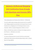 Answers&colon; AI-Powered Shopping Ads Certification Exam &lpar;Google Ads&rpar; Questions and Answers 100&percnt; Pass