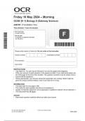OCR GCSE &lpar;9&ndash;1&rpar; Biology A &lpar;Gateway Science&rpar; J247&sol;01 &lpar;Foundation Tier&rpar; JUNE 2024 QUESTION PAPER AND MARK SCHEME