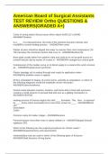 American Board of Surgical Assistants TEST REVIEW Ortho QUESTIONS & ANSWERS&lpar;GRADED A&plus;&rpar;