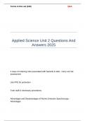 Applied Science Unit 2 Questions And Answers 2025