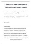 CSLB Practice Law B Exam Questions  and Answers 100&percnt; Solved &vert; Rated A&plus;