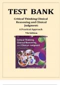 TEST BANK CRITICAL THINKING&comma; CLINICAL REASONING AND CLINICAL JUDGEMENT A PRACTICAL APPROACH 7TH EDITION ALL CHAPTERS INCLUDED AND COMPLETE GUIDE&period;