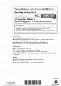  2024 Pearson Edexcel Gcse Computer Science Paper 2 &lpar;1CP2&sol;02&colon; Application of computational Thinking&rpar;