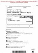 Pearson Edexcel Level 1&sol;Level 2 GCSE &lpar;9&ndash;1&rpar; Arabic PAPER 4&colon; PAPER 4&colon; Writing in Arabic MAY 2024 Merged Question Paper and Final Mark scheme &lbrace;VERIFIED&rcub;