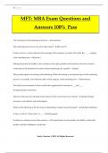MFT&colon; MBA Exam Questions and Answers 100&percnt; Pass