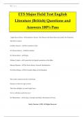ETS Major Field Test English Literature &lpar;British&rpar; Questions and Answers 100&percnt; Pass