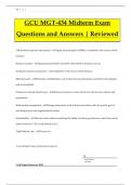 GCU MGT-434 Midterm Exam Questions and Answers &vert; Reviewed