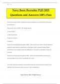 Navy Basic Recruiter PQS 2025 Questions and Answers 100&percnt; Pass