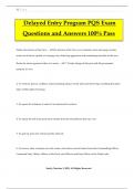 Delayed Entry Program PQS Exam Questions and Answers 100&percnt; Pass