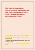 NLN Pax Prep Exam&comma; Latest Premium Update&lpar;2025-2026&rpar;Brand New Exam Questions With 100&percnt; Correct Answers&comma; All Graded A&plus;&vert;Guaranteed Success&period;