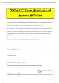 NSCA CPT Exam Questions and Answers 100&percnt; Pass