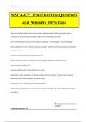NSCA-CPT Final Review Questions and Answers 100&percnt; Pass