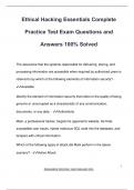 Ethical Hacking Essentials Complete  Practice Test Exam Questions and  Answers 100&percnt; Solved