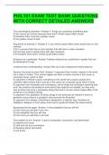PHIL101 EXAM TEST BANK QUESTIONS WITH CORRECT DETAILED ANSWERS 