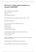 IPE exam 1 Study guide questions & answers 2024&sol;2025