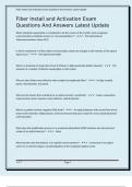 Fiber Install and Activation Exam Questions And Answers Latest Update