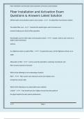 Fiber Installation and Activation Exam Questions & Answers Latest Solution