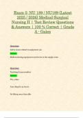 Exam 1&comma; Exam 2&comma; Exam 3&comma; Exam 4 & Exam 5&colon; NU 189 &sol; NU189 &lpar;Latest 2025 &sol; 2026 Updates STUDY BUNDLE WITH COMPLETE SOLUTIONS&rpar; Medical-Surgical Nursing II &vert; Questions and Verified Answers &vert; 100&percnt; Correct &vert; Grade A &ndash; Galen