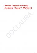 Mosby's Textbook for Nursing Assistants - Chapter 1 &lpar;Workbook&rpar; 
