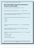 JATC Fiber Optics Final Exam Questions & Answers Latest Update
