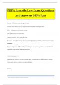 PRPA Juvenile Law Exam Questions and Answers 100&percnt; Pass