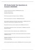 IPE Study Guide Test Questions & Answers 2024&sol;2025