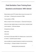 Field Sanitation Team Training Exam  Questions and Answers 100&percnt; Solved