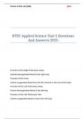 BTEC Applied Science Unit 5 Questions And Answers 2025