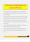 PLT practice test Questions and Answers 100&percnt; Pass