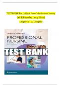TEST BANK For Leddy & Pepper&rsquo;s Professional Nursing 9th Edition by Lucy Hood   Chapters 1 - 22 Complete  