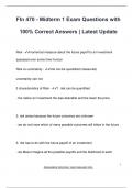 FIn 470 - Midterm 1 Exam Questions with  100&percnt; Correct Answers &vert; Latest Update