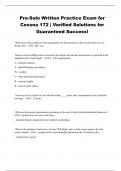 Pre-Solo Written Practice Exam for Cessna 172 &vert; Verified Solutions for Guaranteed Success&excl;