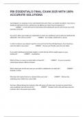 PBI ESSENTIALS FINAL EXAM 2025 WITH 100&percnt; ACCURATE SOLUTIONS