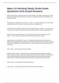 Mass 1A Hoisting Study Guide Exam Questions And Actual Answers&period;