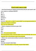 EXCEL CRASH COURSE EXAM LATEST VERSION FROM WALL STREET QUESTIONS AND 100&percnt; CORRECT ANSWERS &lpar;BRAND NEW&excl;&excl;&rpar;&sol;WSP EXCEL CRASH COURSE 2025