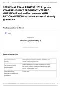 2025 FINAL EXAM&colon; PRN1032 &vert;2025 Update COMPREHENSIVE FREQUENTLY TESTED QUESTIONS and verified answers WITH RATIONALES&vert;100&percnt; accurate answers &vert; already graded A&plus;