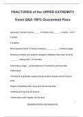 FRACTURES of the UPPER EXTREMITY Exam Q&A 100&percnt; Guaranteed Pass