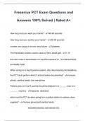 Fresenius PCT Exam Questions and  Answers 100&percnt; Solved &vert; Rated A&plus;