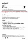 AQA GCSE BENGALI Foundation Tier Paper 2 Speaking JUNE 2024 Merged Question Paper and Final Mark scheme &lbrace;VERIFIED&rcub;