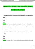 California Mandated Reporter Child Abuse and Neglect 2025 Questions and Answers &lpar;2025 &sol; 2026&rpar; &lpar;Verified Answers&rpar;